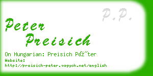 peter preisich business card